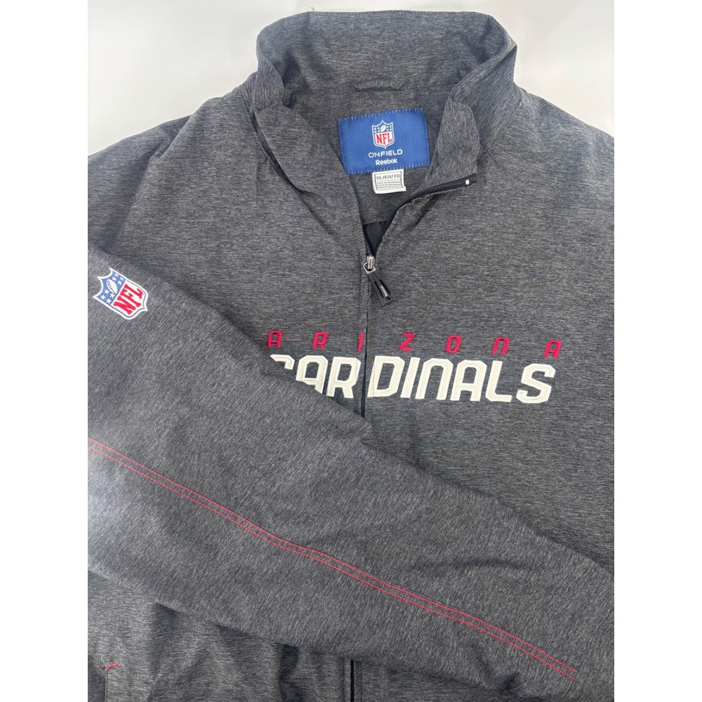 Reebok Arizona Cardinals Jacket Mens XL Gray NFL Onfield Sideline Full Zip